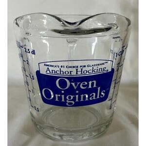 Anchor Hocking Oven Originals Blue 1 Cup / 8 Oz Measuring Cup Microwave Safe
